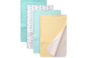 Gina Era Cotton Flannel Receiving Blankets Baby 4 Pcs, Baby Swaddle Blankets, Baby Flannel Blanket 30 X 40 Inch for Boy Girl (STYLE-17)