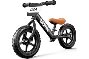 LEDIVO Toddler Balance Bike 2 Year Old, No Pedal 12 Inch Bike for Kids 24 Months to 5 Years Old, Customize Plate (3 Stickers Included), Gift Bikes for Boys Girls 2-5