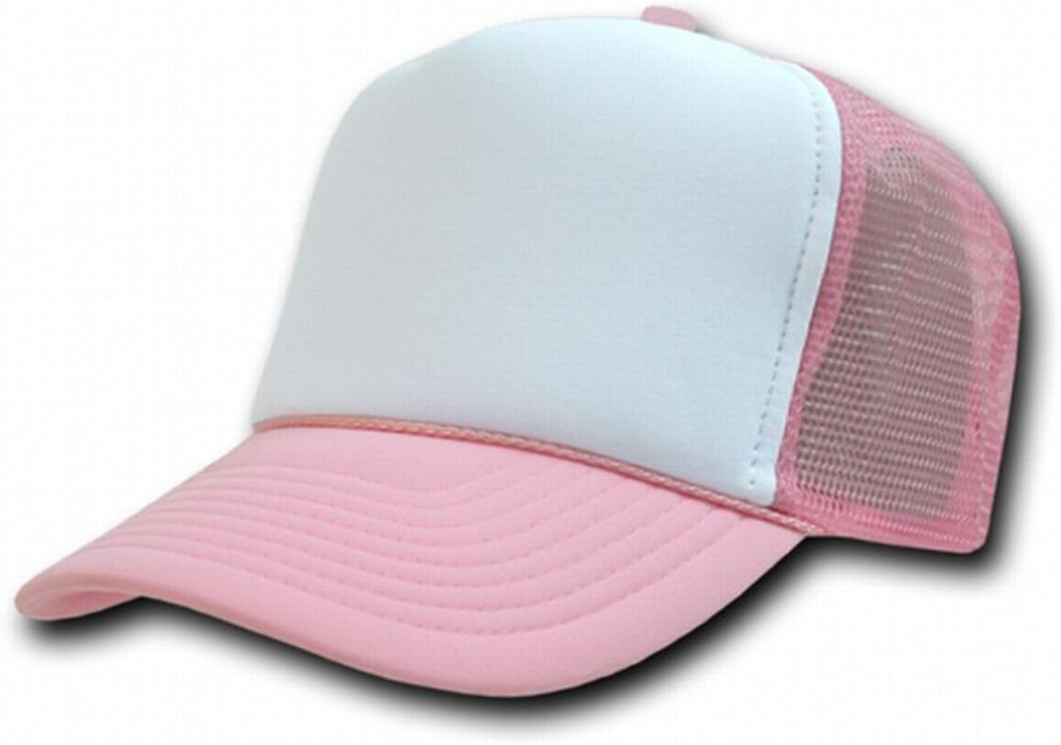 pink and white hat