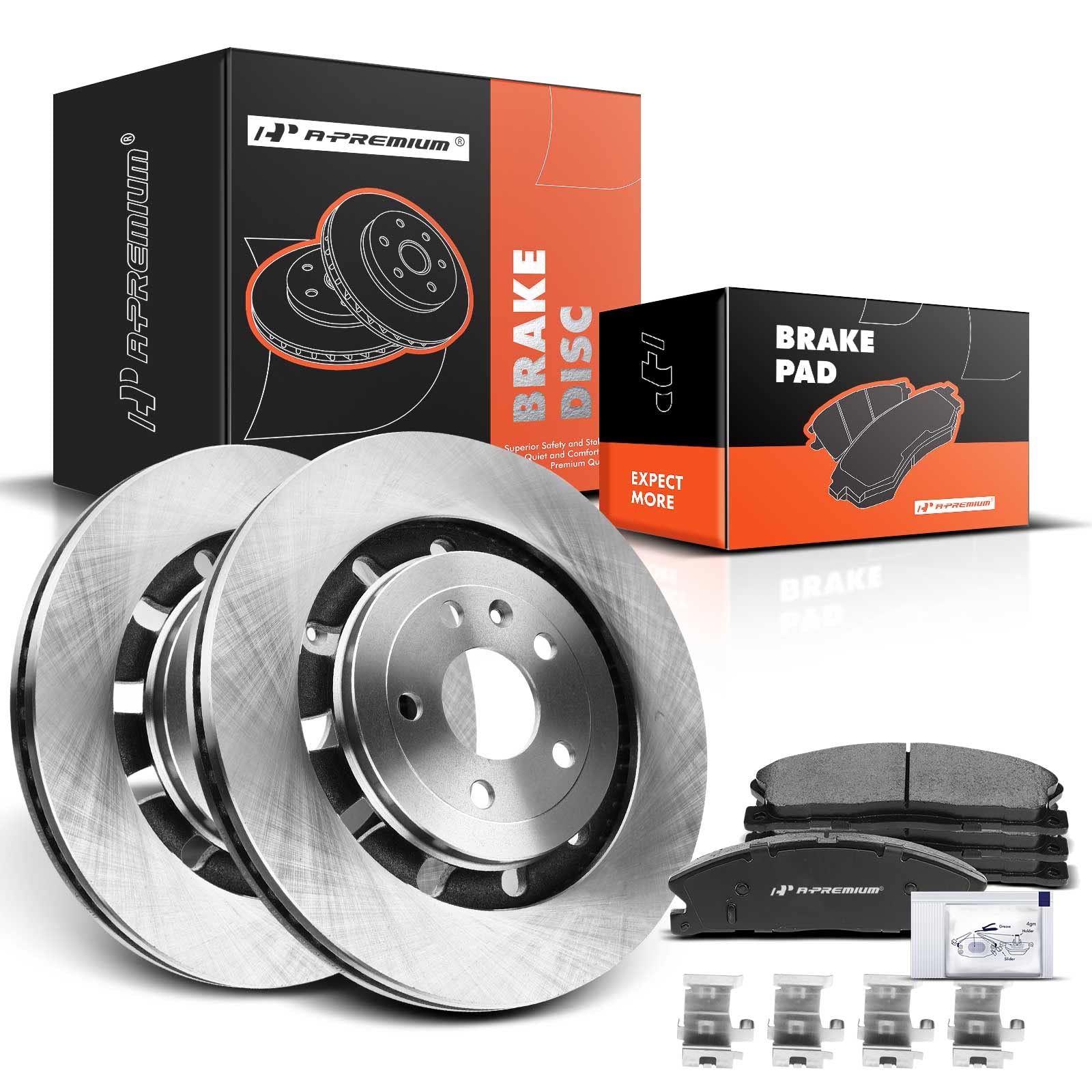 Front Brake Rotors & Ceramic Pads Kit For 2013-2020 Ford Fusion – HQ Brakes 54A96DA653-2