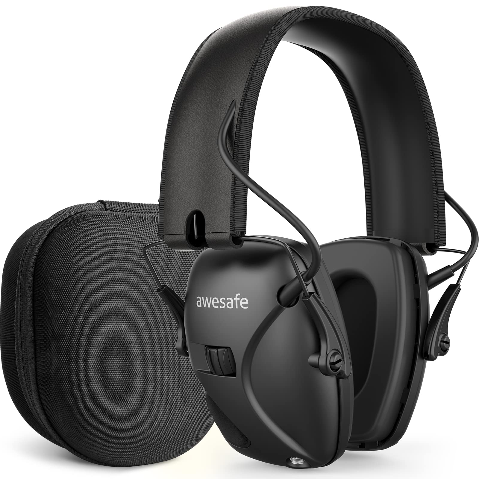 awesafe Electronic Ear Defenders for Adults Hearing Protection Noise Cancelling Headphones - Safety Earmuffs Ear Protectors with Hard Storage Case