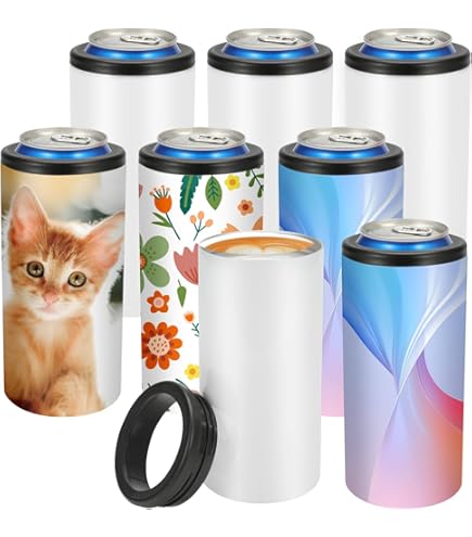 16 Pack Sublimation Can Cooler Sublimation Can Holder Stainless Steel Insulated Blank Can Cooler Sublimation Tumbler Vinly Gifts White 12oz P 181016736