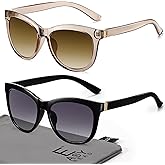 EASY READ 2 Pack Cateye Bifocal Reading Sunglasses for Women,Fashion Outdoor Sun Readers UV Protection