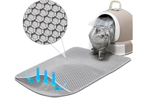 TidyNuts Cat Litter Mat for Pet Kitty Litter Box,Honeycomb Double Layer Cat Litter Box Mat,No Slip Cat Litter Trapping Mat,Urine and Waterproof,Scatter Control,Washable Easy Clean