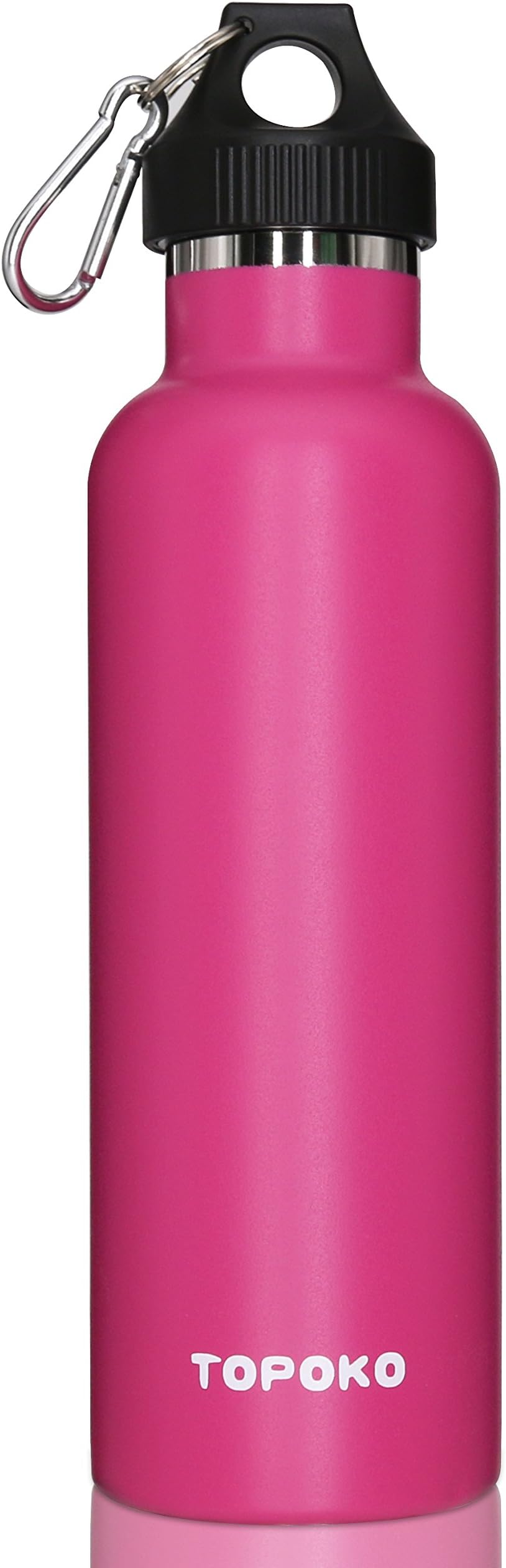 TOPOKO Colored Non-Rusty Stainless Steel Vacuum Water Bottle Double Wall Insulated Thermos, Sports Hike Travel, Leak Proof, BPA Free, 25 oz, Grey (Pink)