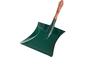Redecker Dust Pan with Stained Beechwood Handle, 16-1/2 x 7-3/4-Inches, Dark Green