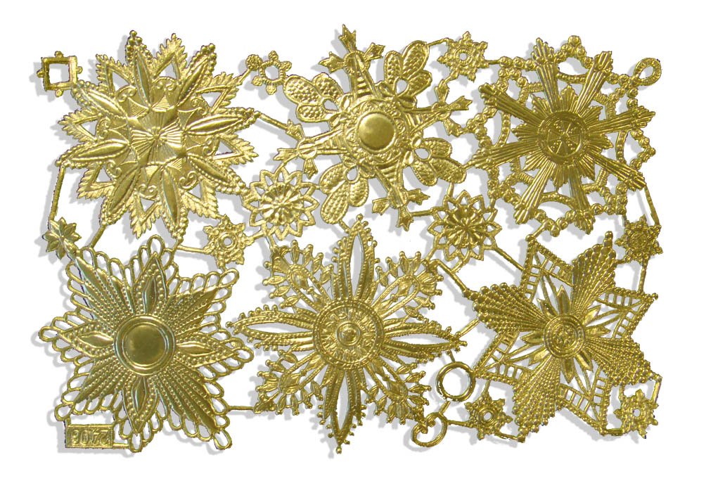 Walter Kunze Design Dresden Medallion and Snowflake Assortment, Large, Gold