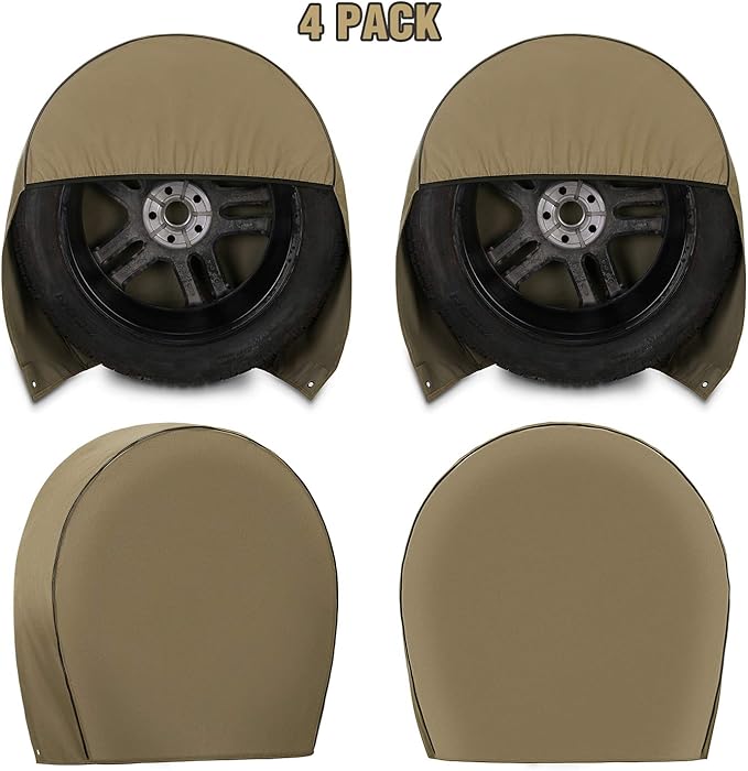 Kohree Tire Covers for RV Set of 4 Waterproof RV Wheel Cover Oxford