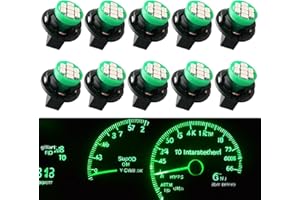 WINETIS T10 194 168 LED Dash Instrument Light Bulbs Green with Twist Lock Socket, Extremely Bright T10 Instrument Panel Gauge Cluster Dashboard Lights Bulbs 12V 8-SMD LED Chipset, 10Pcs/Set
