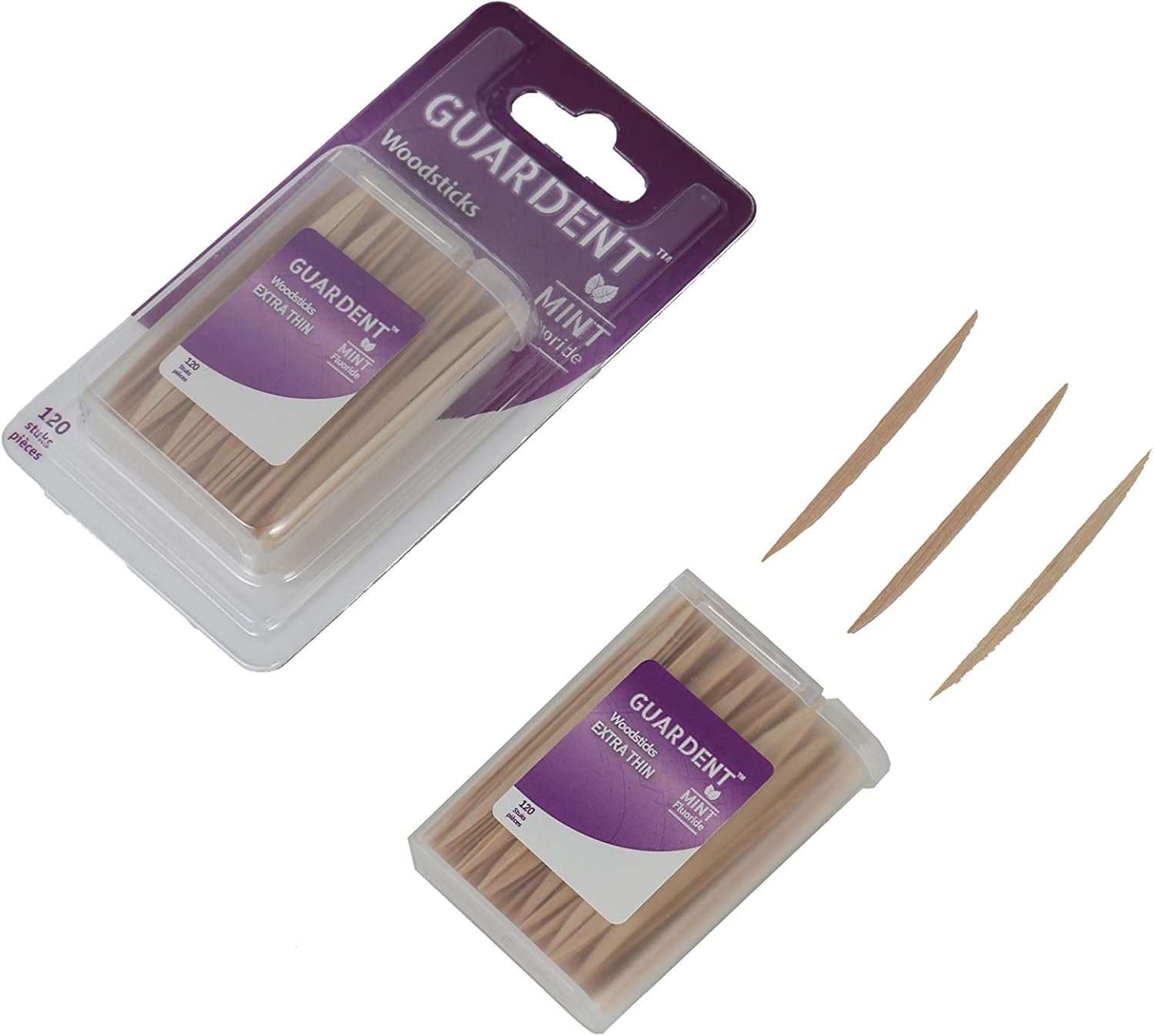 Guardent Dental ExtraThin Toothpicks and Biodegradable Woodsticks