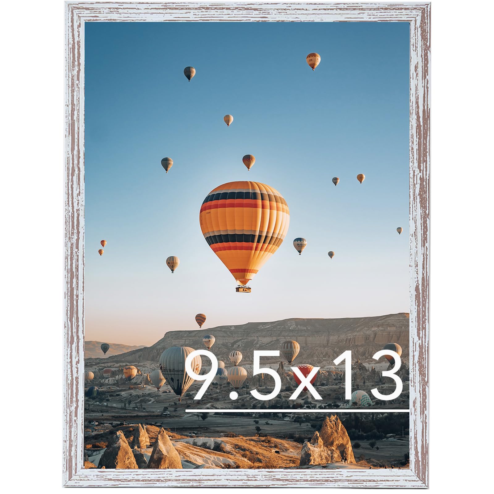 JCJMY 9.5x13 Picture Frame Rustic White for Wall