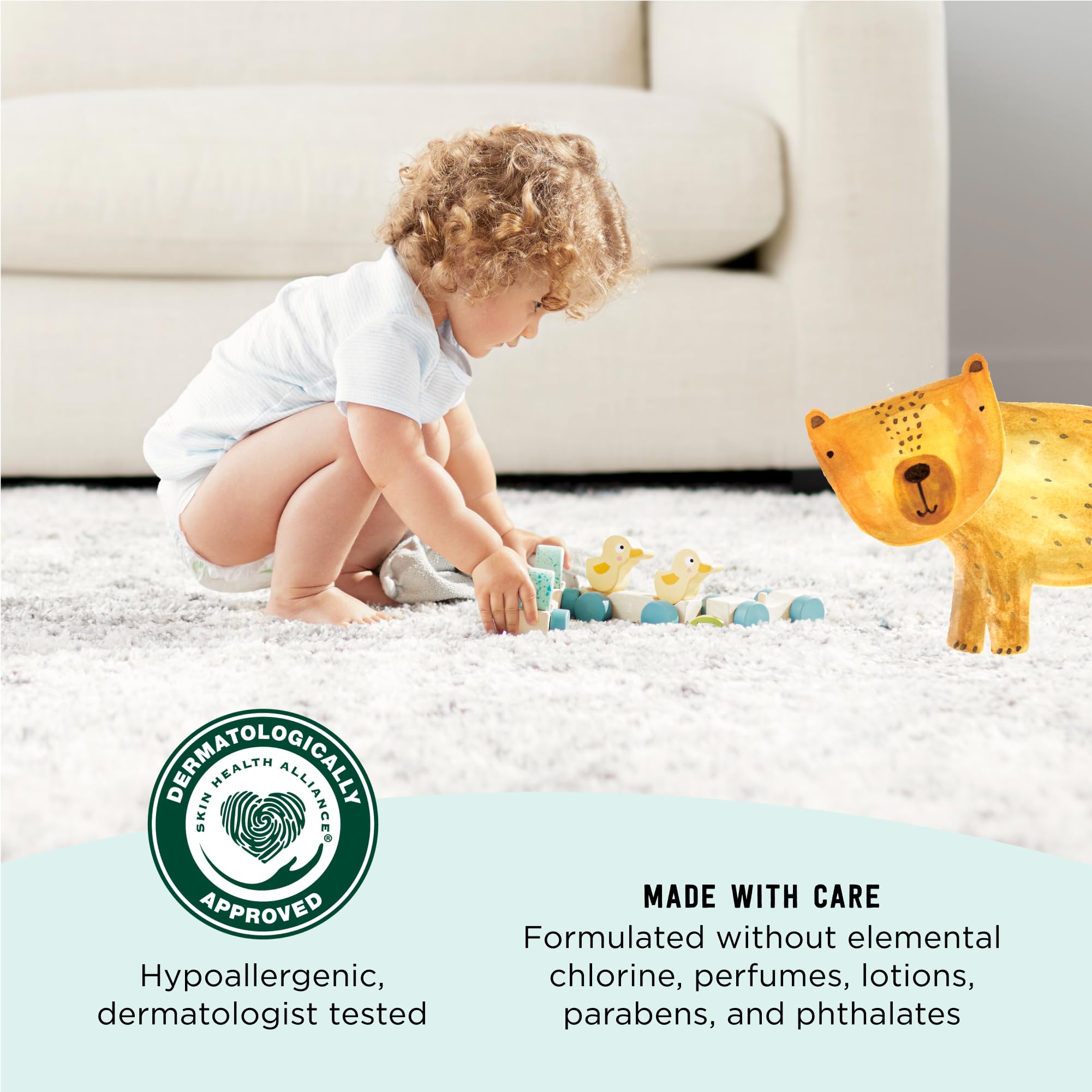 Amazon Brand - Mama Bear Gentle Touch Diapers, Size 1, 196 Count (4 packs of 49).