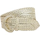 2 Inch Wide Hand Made Soft Metallic Woven Braided Round Belt
