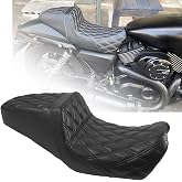 Two-Up Seat for harley Street XG 500/750(2015-2020) | Black Line,Step-Up Style,High Resilience Sponge,High Quality Synthetic Leather