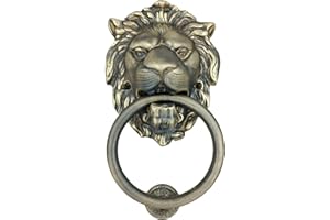Anatolica Lions Head Door Knocker,7.1 inches,Solid Brass,Regency Period(Antique Bronze)