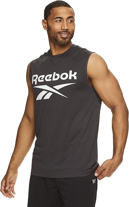 Amazon Co Jp Reebok メンズ マッスルタンクトップ ノースリーブ ワークアウト トレーニング アクティブウェア ジムシャツ 服 ファッション小物