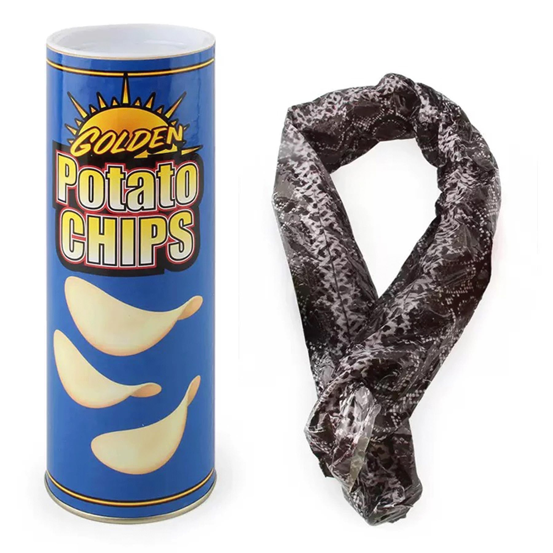 The Potato Chip Snake Can Jump Spring Snake Toy Gift April Fool Day Halloween Christmas time Party Decoration Jokes in A Can Gag Gift Prank Blue (Color)