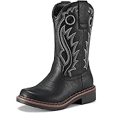 Rollda Boys Cowboy Boots Kids Western Boots Square Toe Girls Cowgirl Boots for Toddler/Little Kid/Big Kid