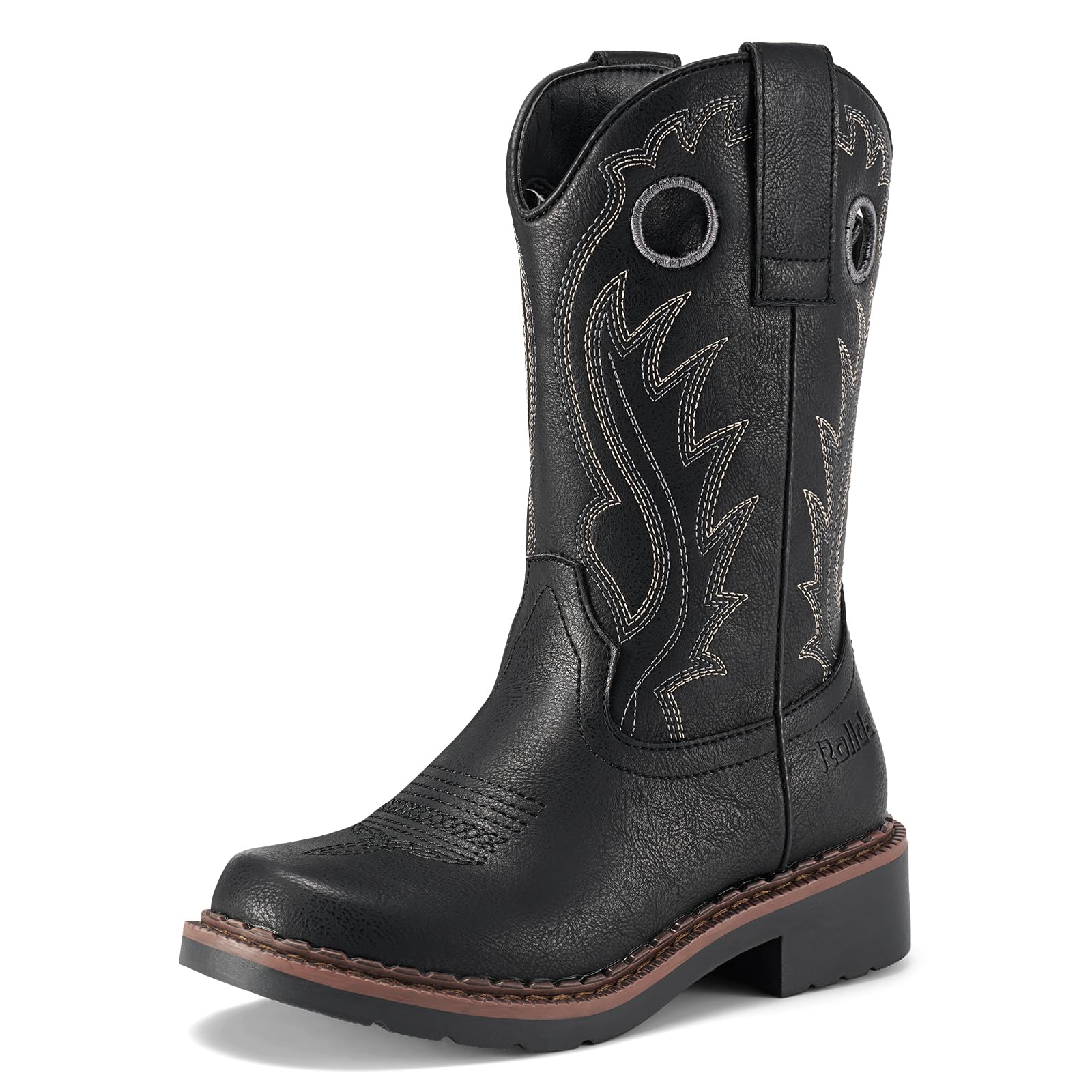 Photo 1 of ** DIRTY** Rollda Boys Cowboy Boots Kids Western Boots Square Toe Girls Cowgirl Boots for Toddler/Little Kid/Big Kid Black Size 3