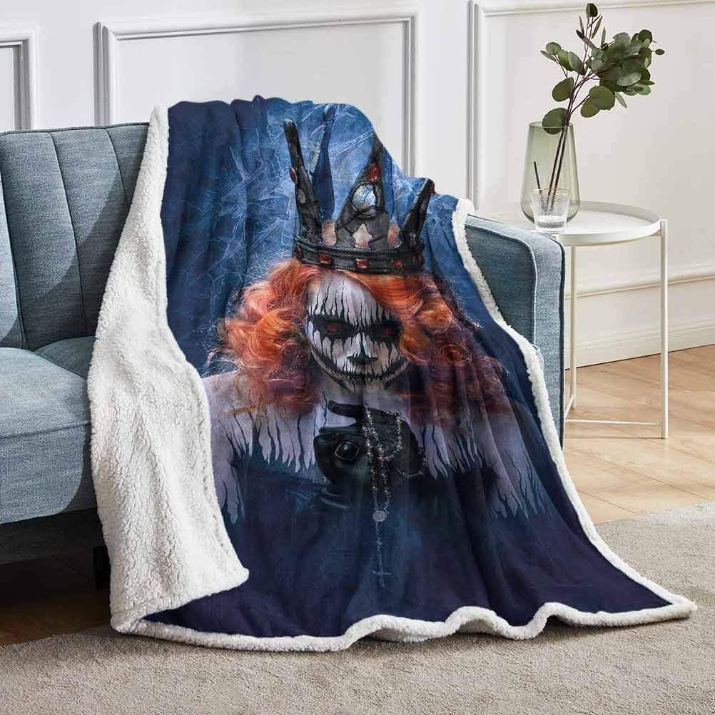 YUAZHOQI Queen Throw Blanket for Sofa Couch Queen of Death Art Throw