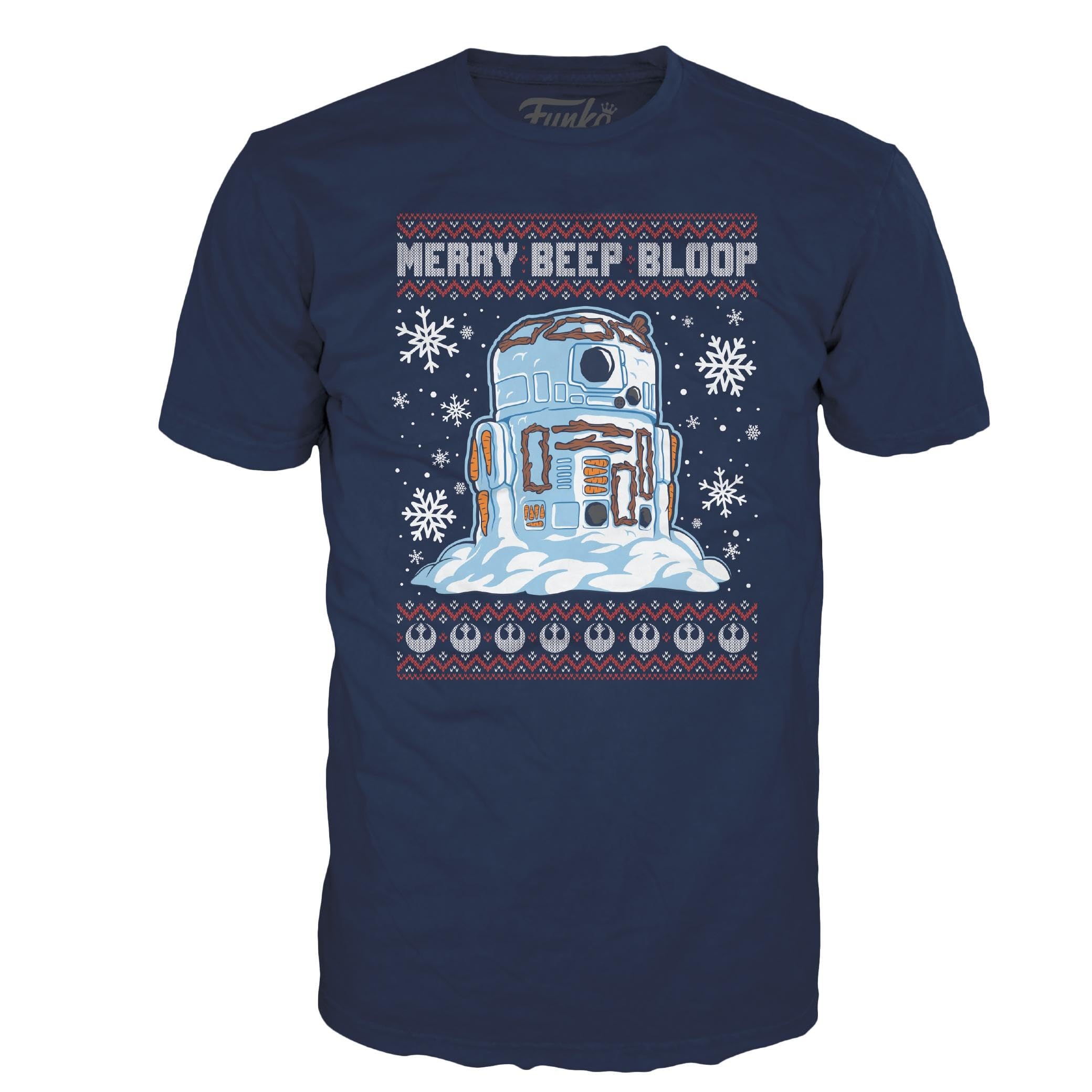 Funko Boxed Tee: Star Wars Holiday - Snowman - R2D2 Snowman - Large - (L) - T-Shirt - Clothes - Gift Idea - Short Sleeve Top for Adults Unisex Men and Women - Official Merchandise Fans