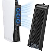 KIWIHOME Cooling Fan for PS5 2020, Quiet Cooler with Auto Speed USB3.0 | Fits PS5 Disc/Digital Models w/o Panel Diving Lines. Not for PS5 Slim 2023 or Pro 2024, Black