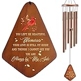 Memorial Sympathy Wind Chimes for Loss of Loved One 32'', Cardinal Wind Chimes in Memory of a Loved One, Cardinal Memorial Gifts, Bereavement Condolence Remembrance Gifts,Wooden,Brown