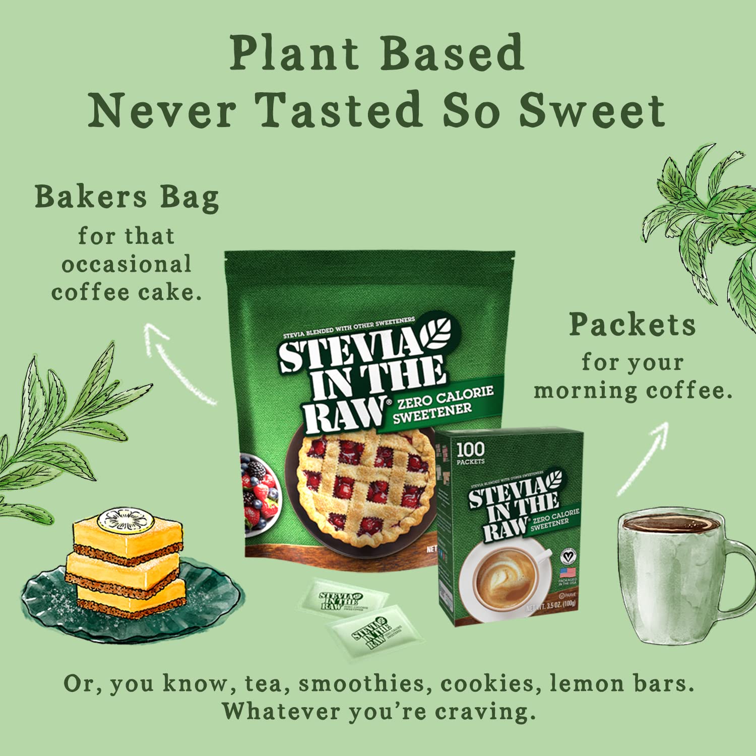 Stevia In The Raw Bakers Bag, Plant Based Zero Calorie Sweetener, No