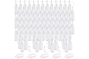 Zhehao 100 Pcs 10 ML Narrow Tip Applicator Bottle Mini Needle Tip Glue Bottle Applicator Precision Translucent Glue for Alcohol Ink DIY Quilling Acrylic Painting(White)