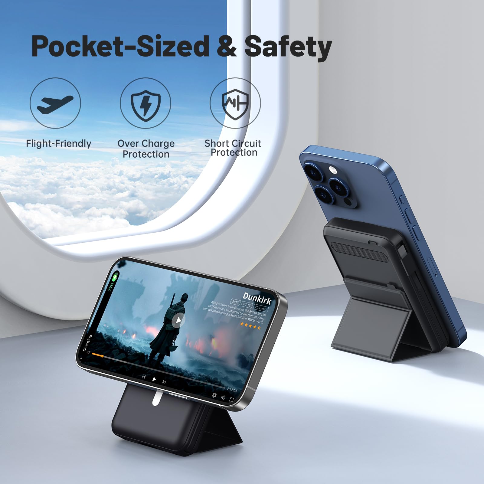 Azmuth Power Bank, für Magsafe Powerbank iPhone 10000mAh, Magnetische Power Bank Wireless Schnellladen mit LED Display Tragbares Ladegerät Akkuspack für iPhone 17/16/15/14/13/12/Pro/Pro Max 5