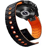 Bandletic Compatible with Garmin Instinct Watch Band - 22mm Quick Fit Silicone Sports Strap for Fenix 8 E 47mm/7 6 Pro/5 Plus/Instinct 2 3 E 45mm /Forerunner 965/955/945 /Approach S70/S62/S60/Epix Pro