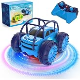 MaxTronic Remote Control Stunt Car, Amphibious RC Car with LED Lights, USB-C Recharging 360&deg; Flips Rotation Crawler 4WD All Terrain Indoor Outdoor Toys for Kids