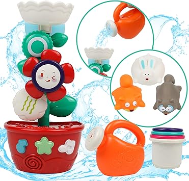 Badewannenspielzeug Badespielzeug Baby Ab 1 2 3 Jahr Wasserspielzeug Mit Saugnapf Und 4 Stapelbecher Fur Badewanne Tiere Babyspielzeug Geschenk Fur Kinder Junge Madchen Amazon De Spielzeug