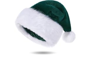Tokforty Santa Hats for Adults, Unisex Velvet Touch Comfort Christmas Hats for New Year Festive Party Christmas Supplies