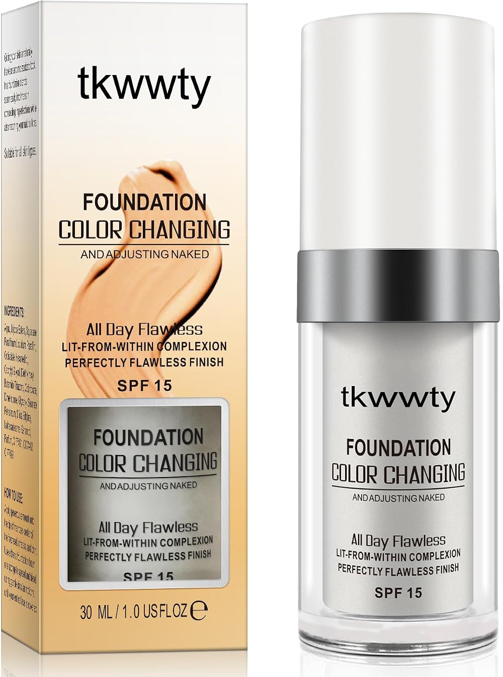 tkwwty TLM Color Changing Foundation Liquid Makeup Concealer Moisturizing