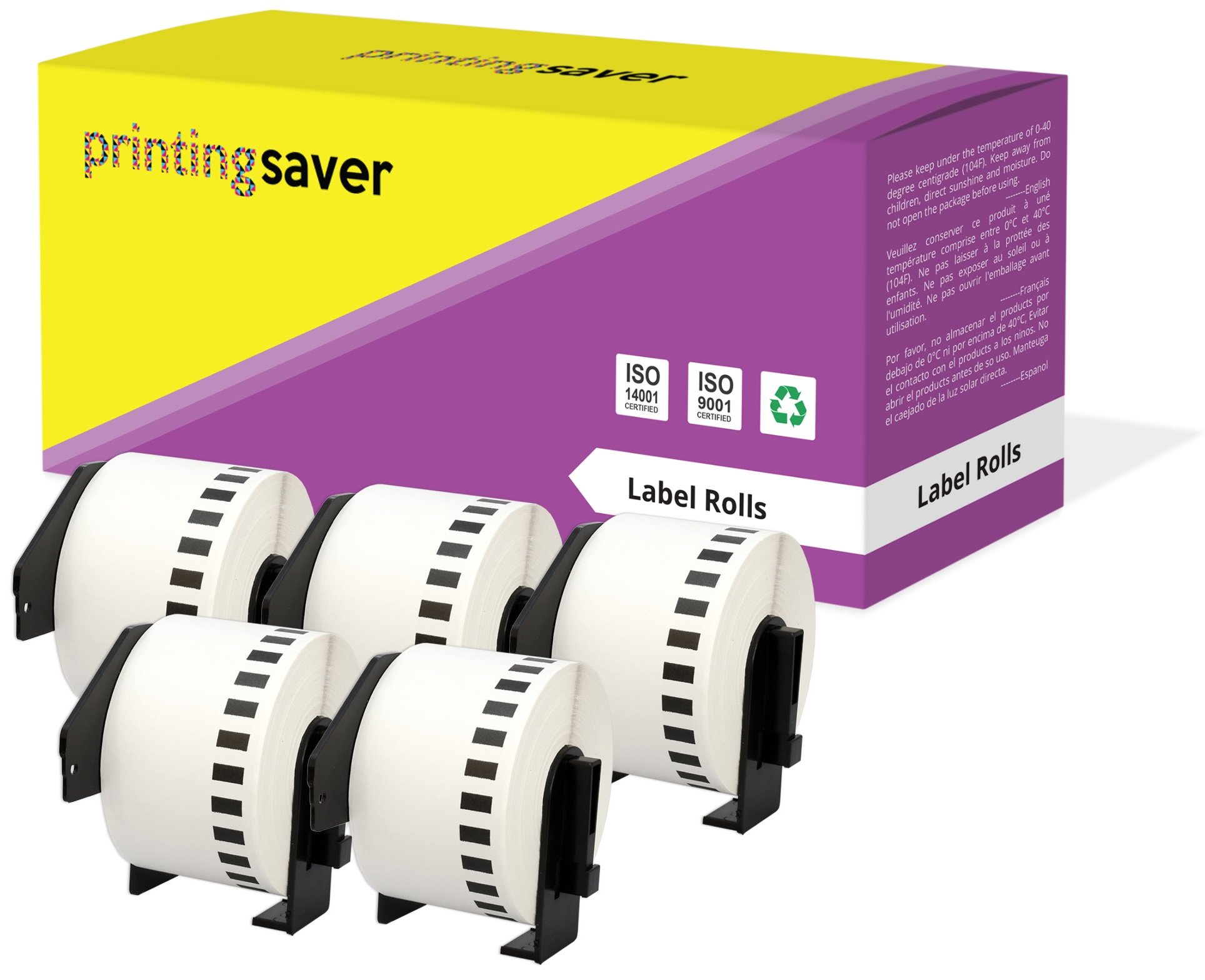 5X DK-22223 50 mm x 30.48 m Compatible Continuous Paper Label Tapes for P-Touch QL-1110NWB QL-1100 QL-1060N QL-1050 QL-500 QL-500BW QL-570 QL-580 QL-700 QL-710W QL-800 QL-810W QL-820NWB