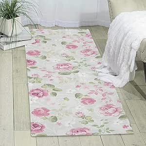 Amazon.com: Szipsple Pink Floral Print Area Rug Carpet ...
