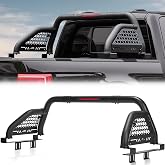 JOYTUTUS Roll Bar for Full Size Truck with Brake Light, Pickup Chase Rack Sport Bar Compatible with F150, F350, Silverado, Sierra, Ram 1500 2500 3500, Tundra