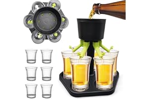Liahelianx Hexagonal Shot & Wine Dispenser with Tray,Fair Pouring Game Dispenser for 6 Equal Shots,Party Drinking Game Access