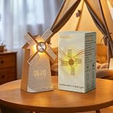 Epochleno Sunrise Alarm Clock Rotating Windmill, White Noise Sleep Aid Gift | 20 Soothing Sounds, Easy Snooze Wake Up Light, 4-Level Dimmer Bedside Night Light, 30/60/90min Timer, Bedroom for Adults/Kids