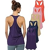 Women's 5 Pack Everyday Flowy Burnout Racer Back Active Workout Tank Tops