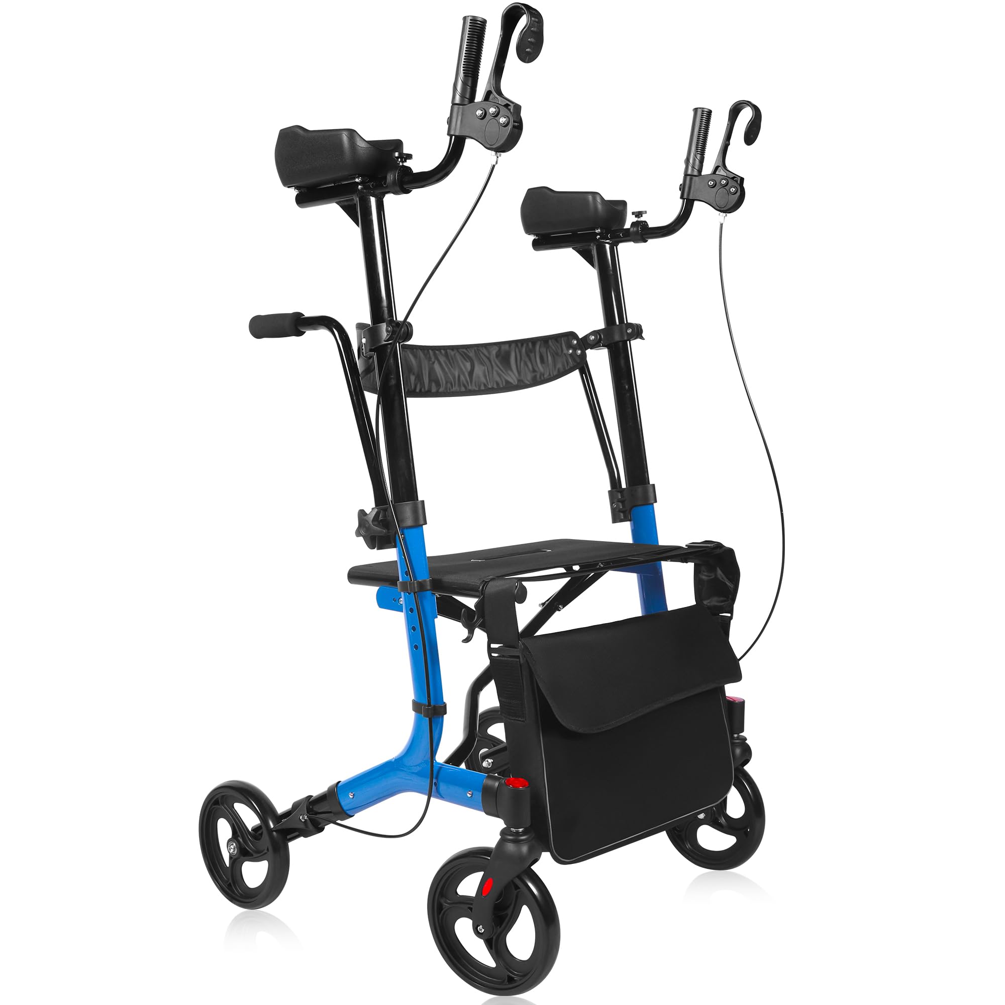 Photo 1 of (4/17/2026 ***FINAL SALE/NO RETURN, SOLD AS PARTS***)
Sunderwell Upright Walker for Seniors & Adults with Seat 450 lb capacity, Stand Up Walkers Foldable, 19.8 lbs Lightweight, Adjustable Arms, 7.9-Inch Big Wheels for All Terrain Rollator Walker (Blue02)