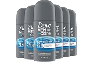 Dove Men+Care Dry Spray Antiperspirant Travel Deodorant for Men 6-Pack – Clean Comfort, 72H Protection, 1 Oz Ea