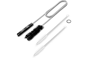 THE SCOOPIE Flexible Drain Cleaner Brush (72" Long) for Clogs, Drains, Bottles, Pipes, Bathtub, Shower, Kitchen and Bathroom Sink, Heavy-Duty Double Ended Nylon with Elastic Hose and 2 Tube Brushes, Black