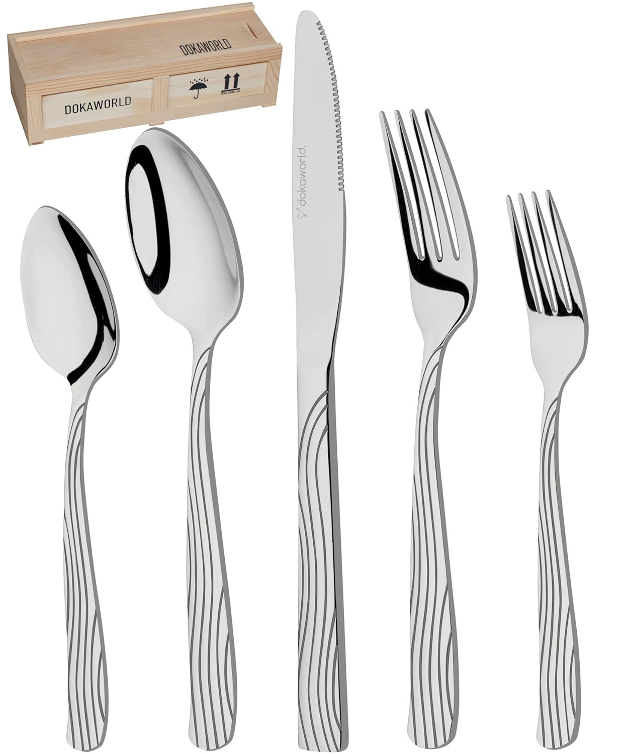 Silverware Set 18/10 Stainless Steel Elegant Flatware