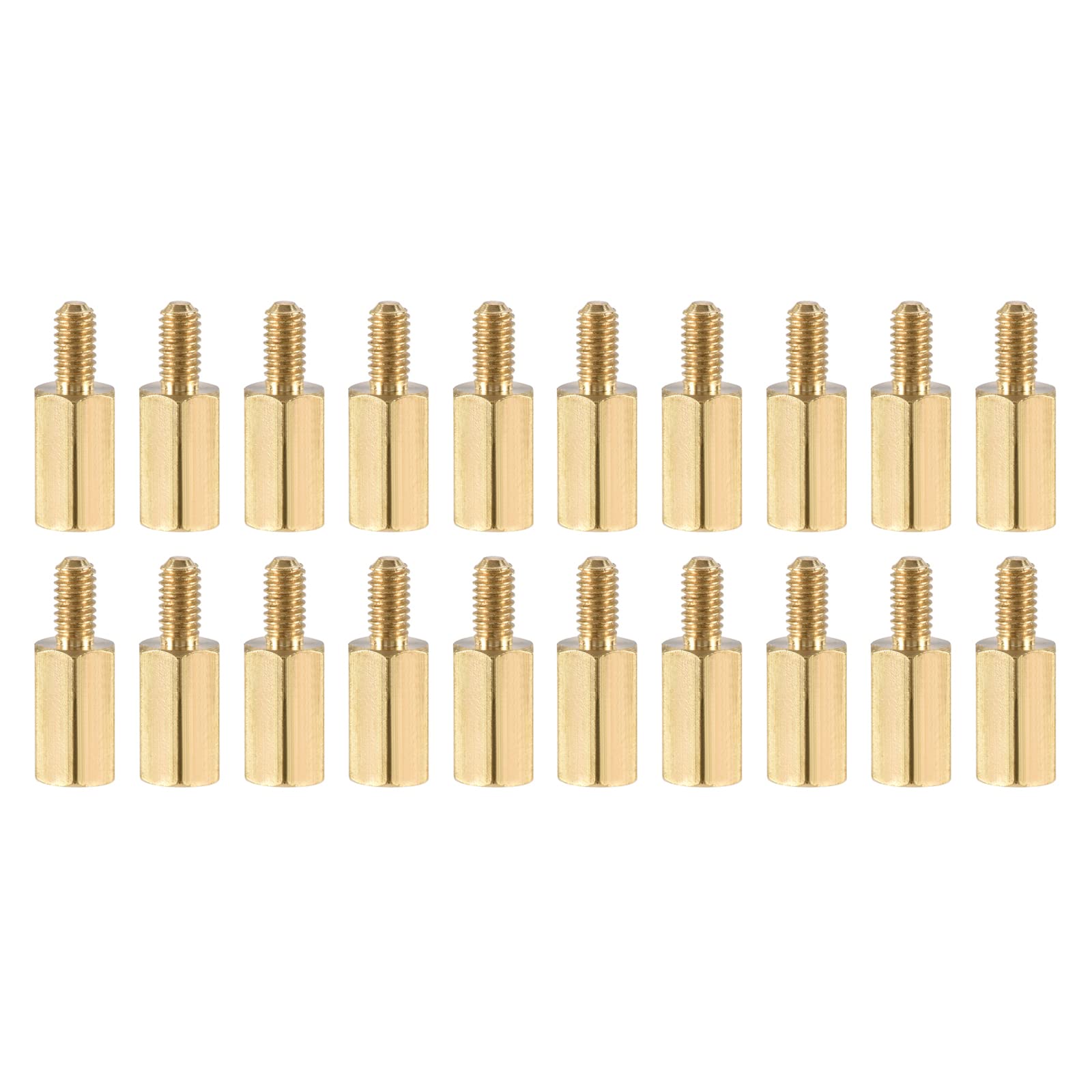 YOKIVE 20 Pcs M2.5 Standoff Screws, Brass Hex PCB Standoffs, Keep Height Consistent, Great for Motherboard (Gold Tone, 8mm+5mm)