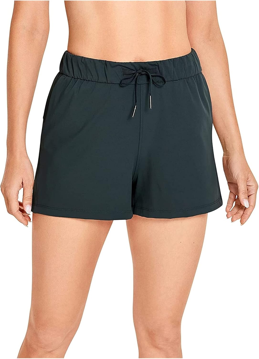 Ladies midWaist Loose Casual Sports Shorts with Pockets2.5 inches