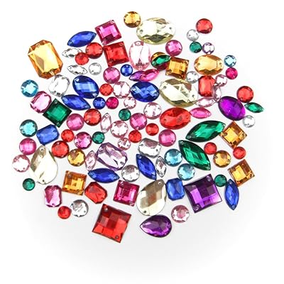 ALL in ONE Mixed Color and Shape Sew on Acrylic Diamante Rhinestone Crystal Gemstone with Hole 50g/pack