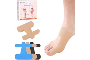 IEADEN Precut Kinesiology Tape for Bunion, 40 Pcs, Bunion Corrector & Relief, Big Toe Support and Pain Relief, Breathable Hypoallergenic Latex-Free Tape, (Beige)