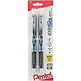Pentel Gel Ink Pen, EnerGel RTX Retractable Gel Pen, 0.5mm, Needle Tip, Black Ink, 2 Pack (BLN75BP2A)